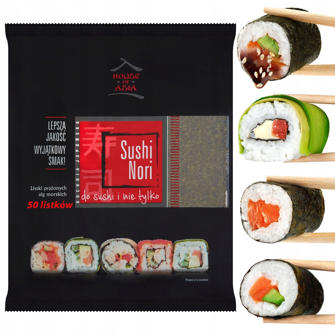 Levně Mořské řasy pražené nori na sushi listy gold mořské řasy 50 Ks řasy lístky