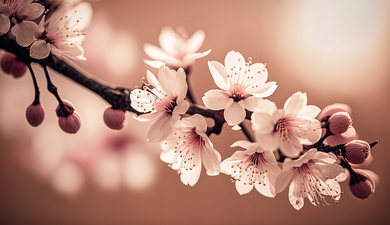 Diamantová výšivka Květy třešní Sakura Růžová XXL Diamanty Čtvercové 40x80 cm