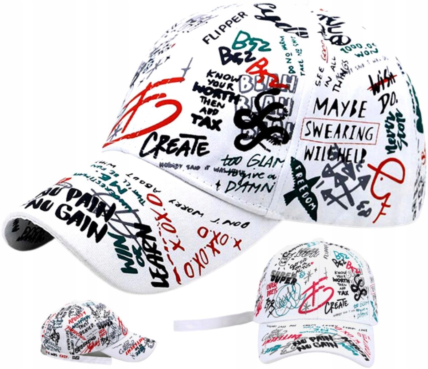 

Czapka z daszkiem Graffiti Bejsbolówka napisy Punk