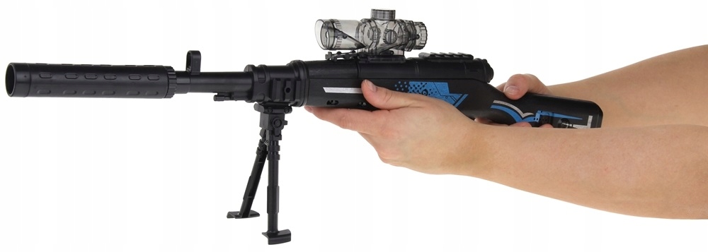 Karabin Pistolet M4 Snajperski Kulki Żelowe Wodne Celownik Tłumik Magazynek Seria Karabin