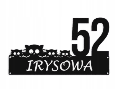 Číslo Na Dom 80 cm Tabuľa Adresa Ocel 2 mm ul. Irysowa