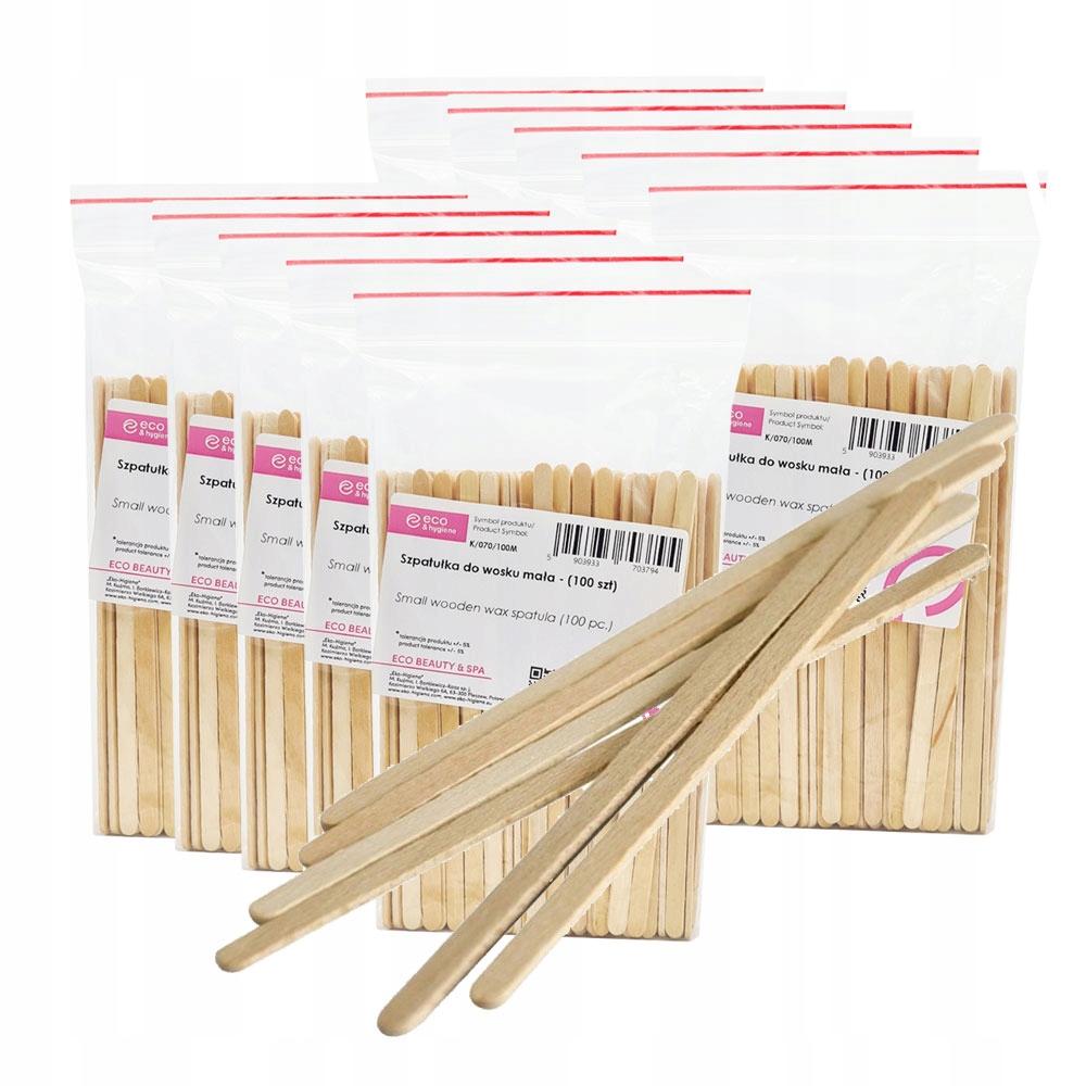 Dřevěná špachtle malá, kosmetická špachtle na vosk 100 Ks x 10ks