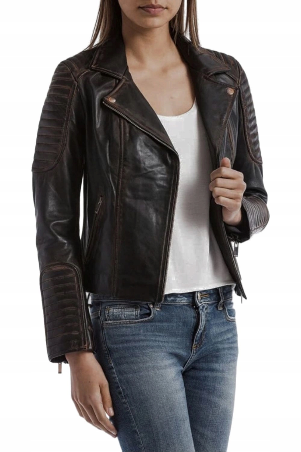 Kožená bunda Blue Wellford dámská kožená černá vintage vel. L