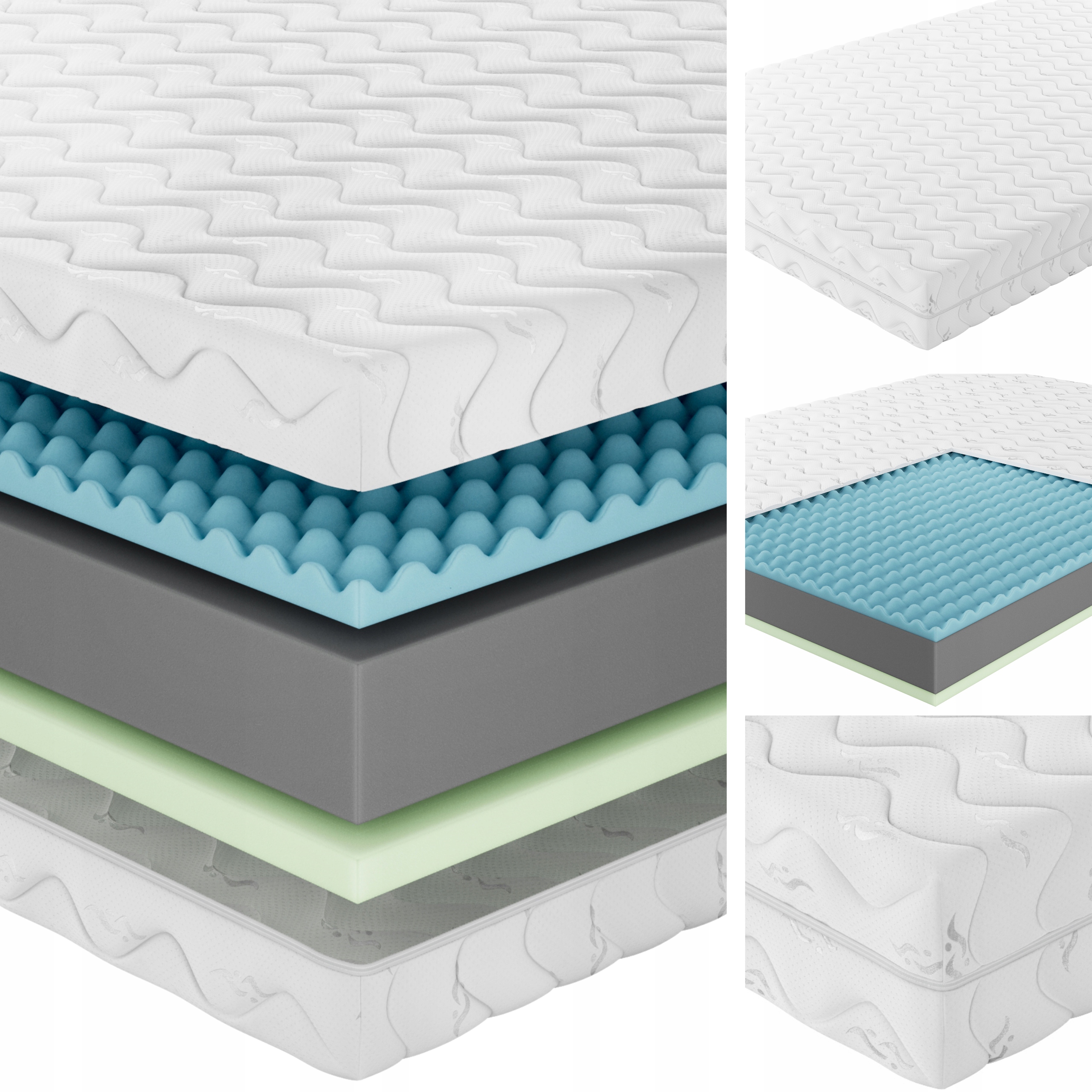 Materac 180x200 Piankowy Senpuro Max Comfort Twardy H3 H4