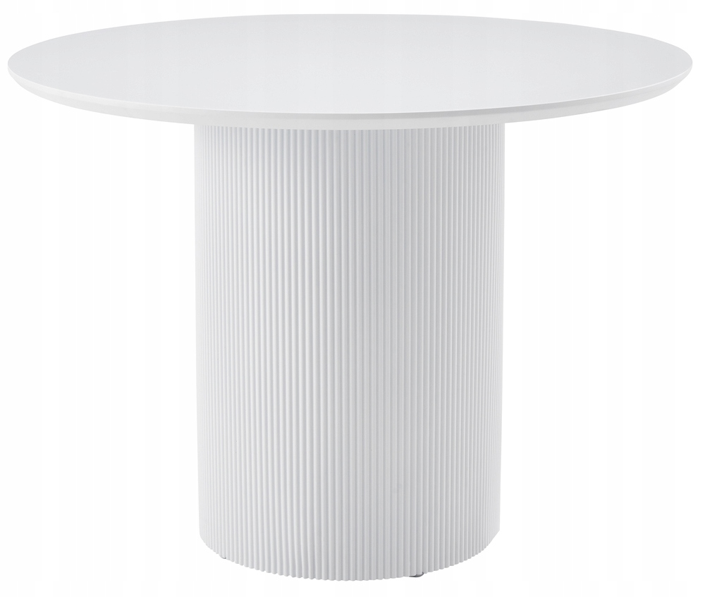 Jídelní stůl kulatý Trually 100 cm, bílé lamely