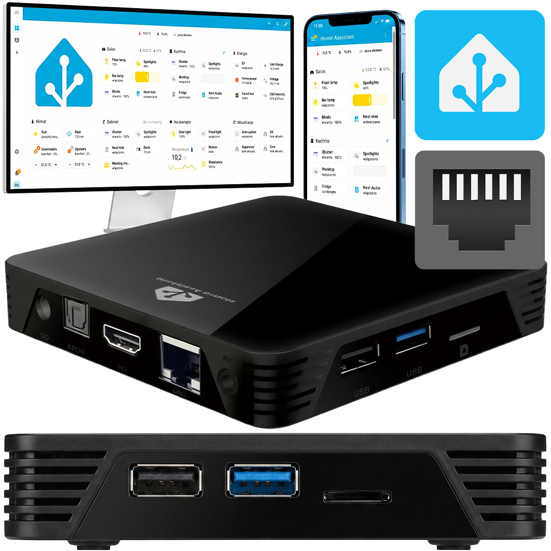 Serwer Home Assistant Green Habox Smart Home Hub Ethernet Hdmi Usb 4GB Ram