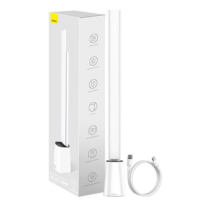 Bezdrátová kancelářská Led lampa Baseus Skládací, nastavitelná, akumulátorová, 5 W