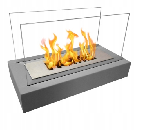 Voľne stojaci biokrb 36 x 18 x 22 cm Home Šedá štruktúrovaná matná farba