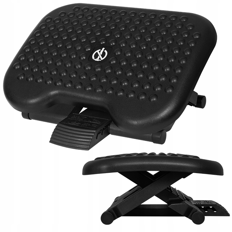 Podnóżek biurowy regulowany podstawka pod nogi podparcie pod biurko czarne