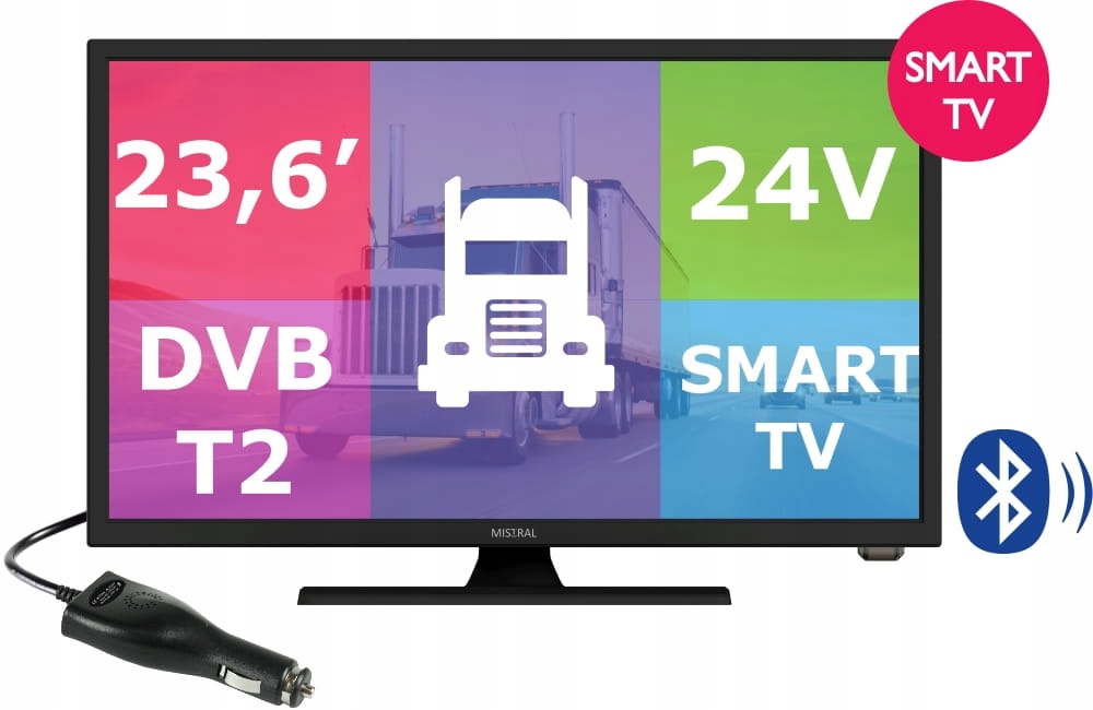 

Telewizor Samochodowy Tv Tir 23,6 Fhd 12/24V Smart
