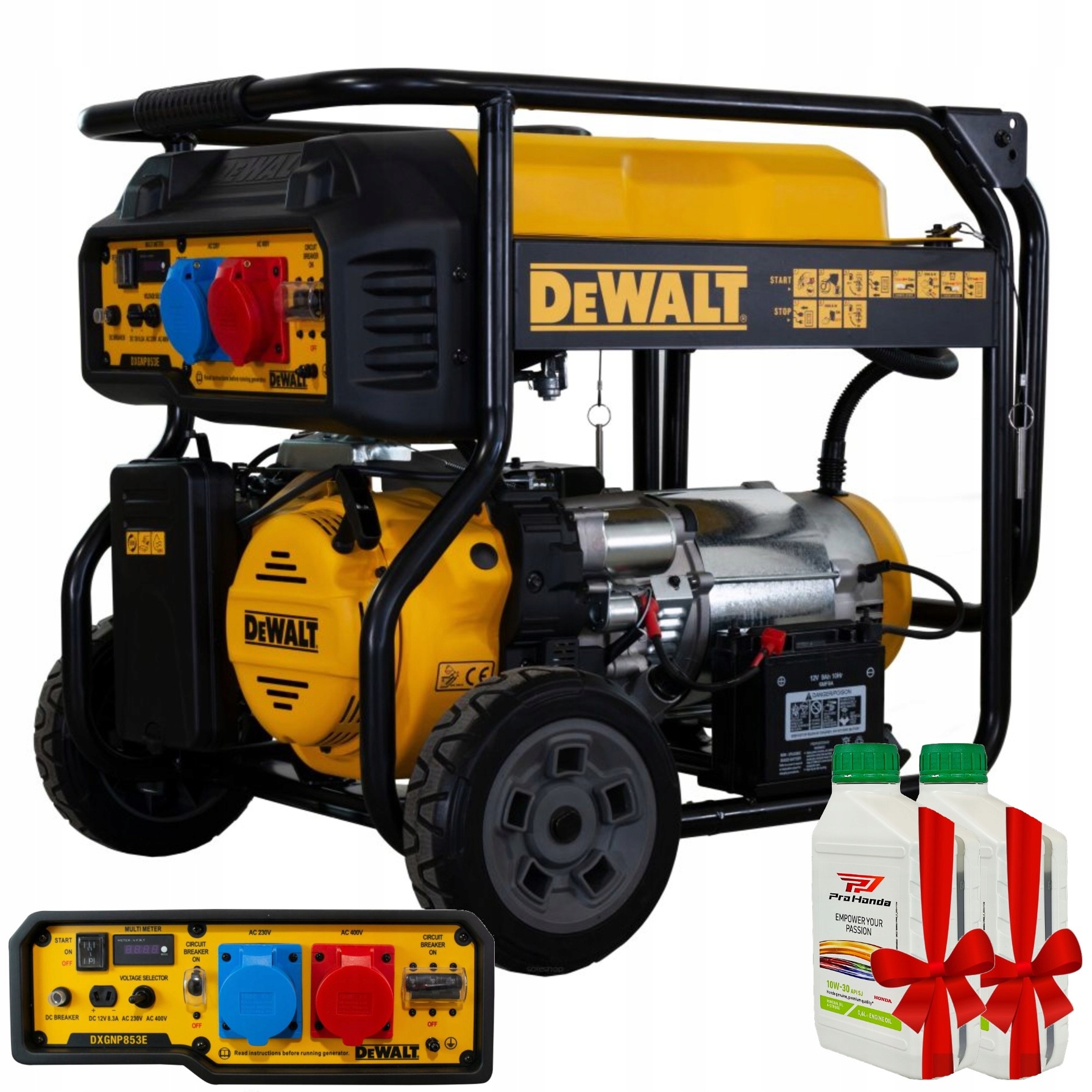 Agregat prądotwórczy DXGNP853E 10,6 kVA 28L Avr 230/400V DeWalt