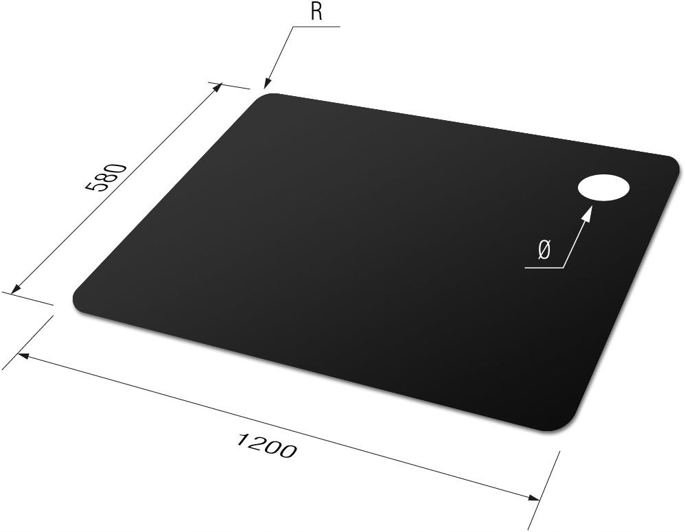 

Czarna Podkładka Mata na zamówienie 1,7mm MaxiMat