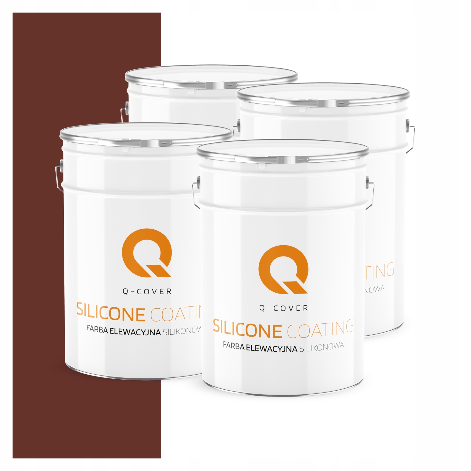 Fasádna fasádna farba 10L Silikónová Uv farba Hnedá-Červená Ral 8012