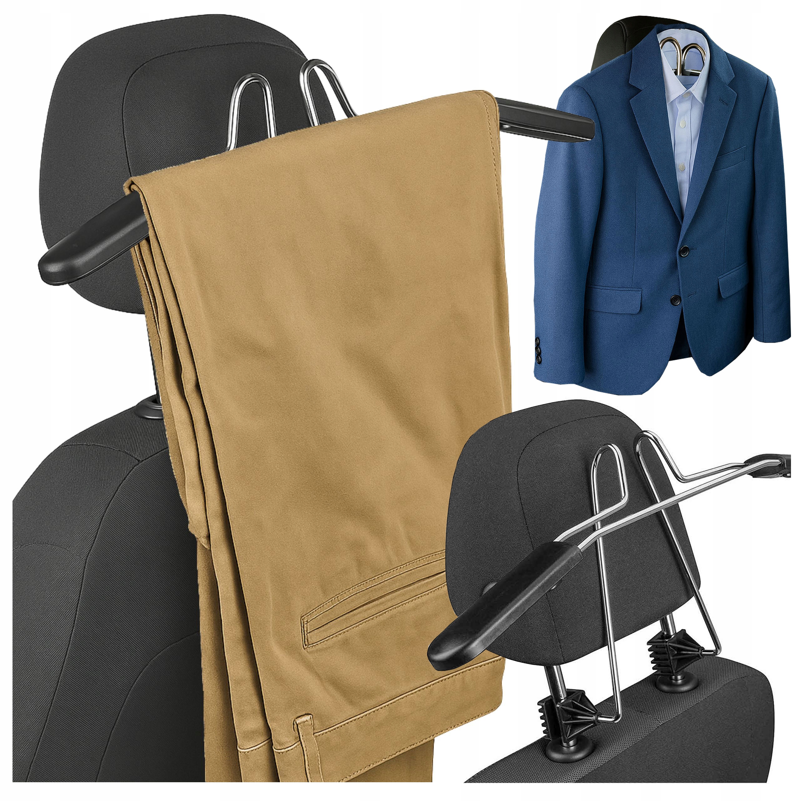 Wieszak samochodowy na ubrania marynarkę płaszcz garnitur zagłówek do auta