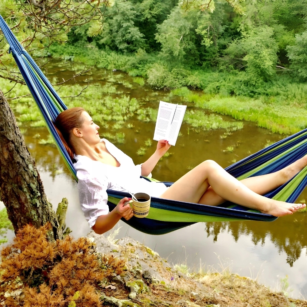 Wytrzymały hamak dwuosobowy duży xxl boho huśtawka 2w1 bawełniany 290 cm H Rodzaj hamak bez drążka