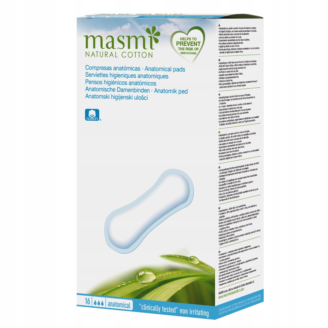 

Masmi 100%BIO podpaski klasyczne,anatomiczne 16szt