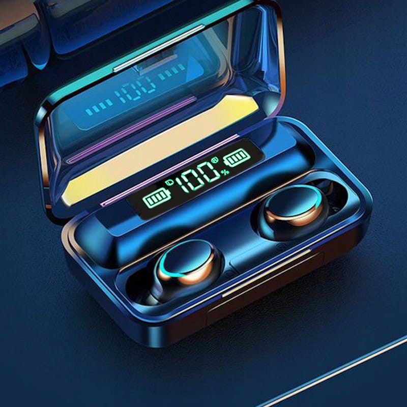 SŁUCHAWKI BEZPRZEWODOWE DOUSZNE DO TRENINGU BLUETOOTH 5.1 + POWERBANK Transmisja sygnału Bluetooth