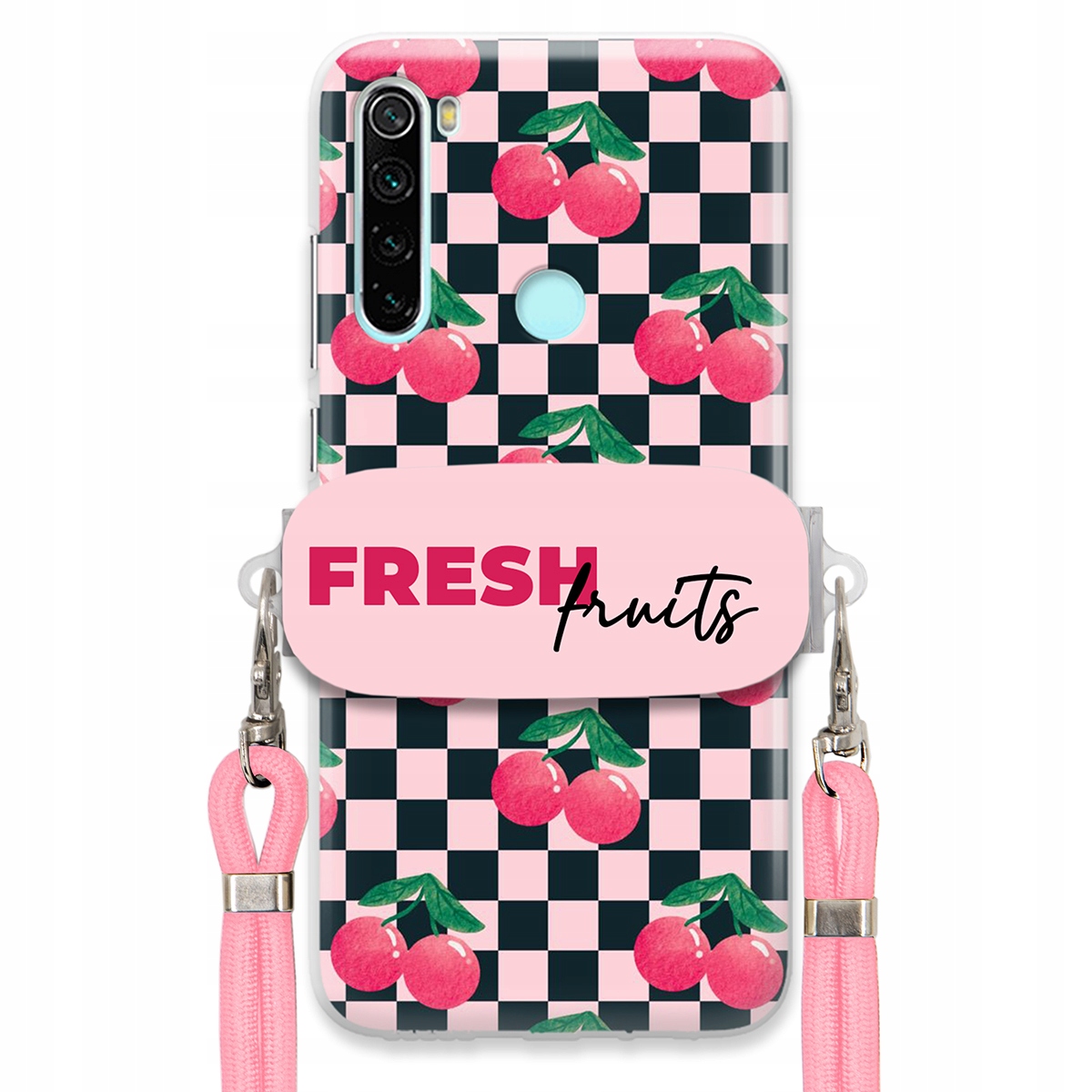 Puzdro pre Xiaomi Redmi Note 8 Ružové vodítko funkčný držiak Fresh Fruits