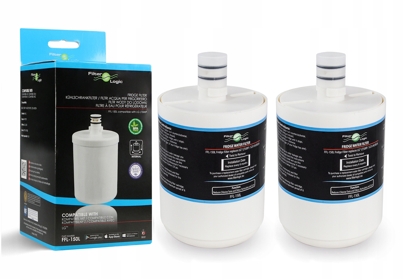 Filtr wody FilterLogic FFL-150L do lodówki Lg LT500P, ADQ72910901 2 szt.