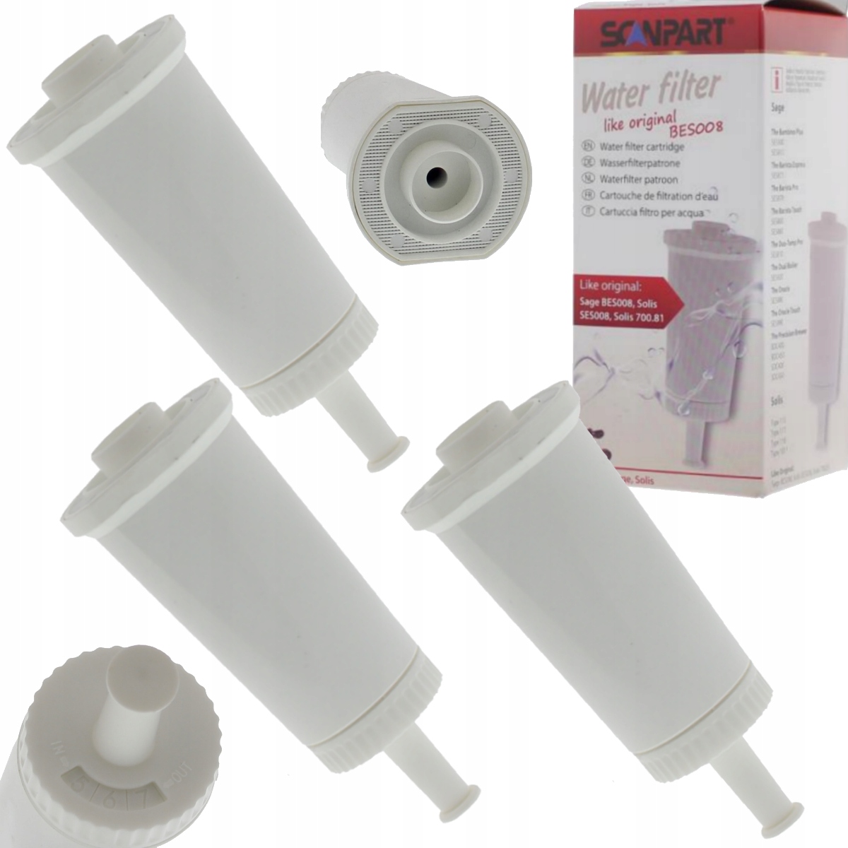 

3 x Filtry wody Scanpart do ekspresu Sage BES008