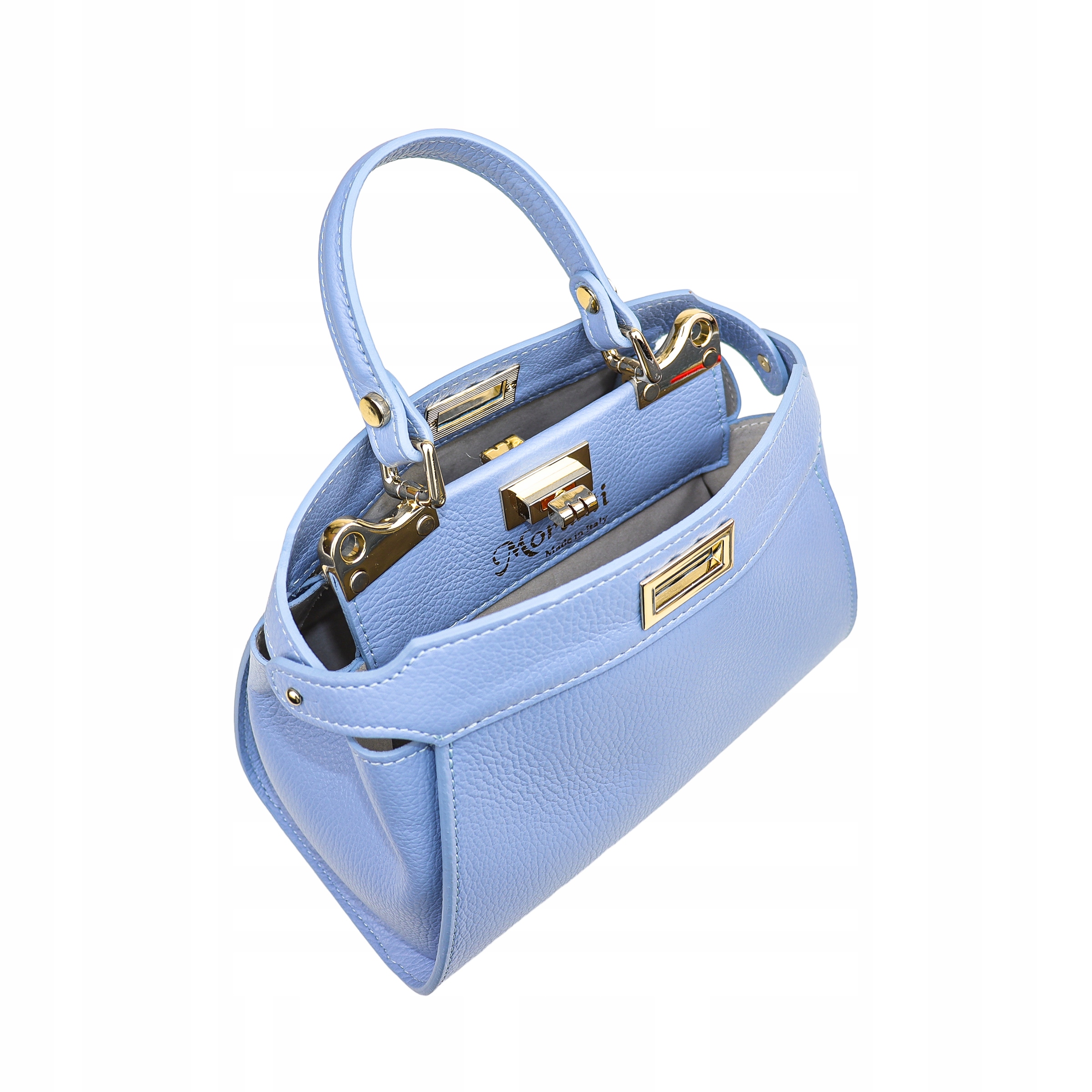 Torebka Damska licowa skóra Judy Błękitny Kolor bezbarwny