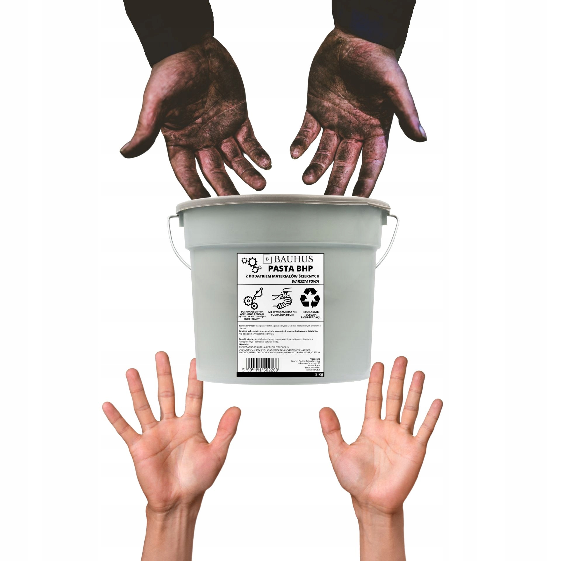 Pasta BHP mycia rąk WARSZTATOWA cytrynowa 5 kg Pojemność w ofercie 5 l