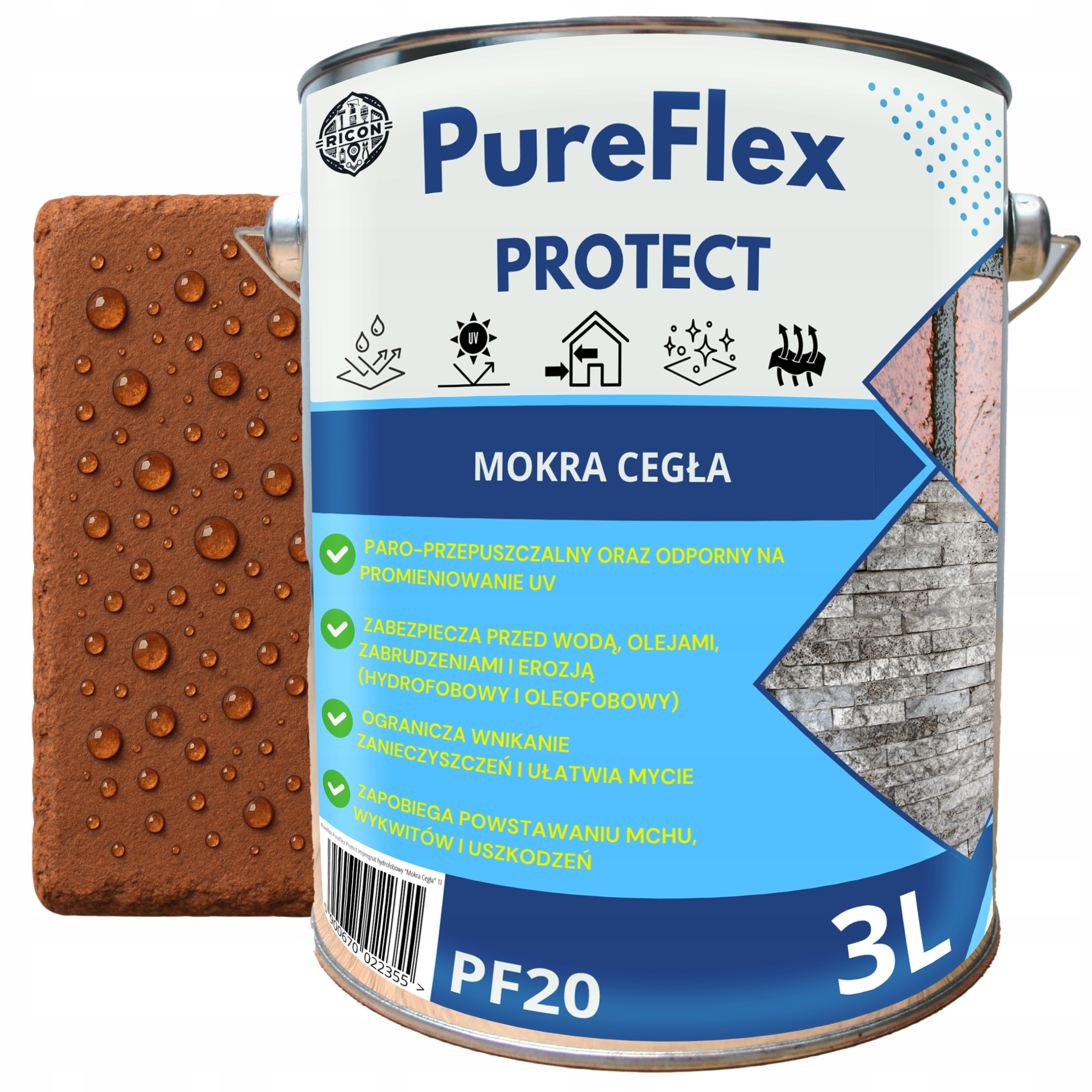 Impregnační Přípravek Na Cihly Klinker S Efektem Mokré Cihly, Hydrofobní, 3 L