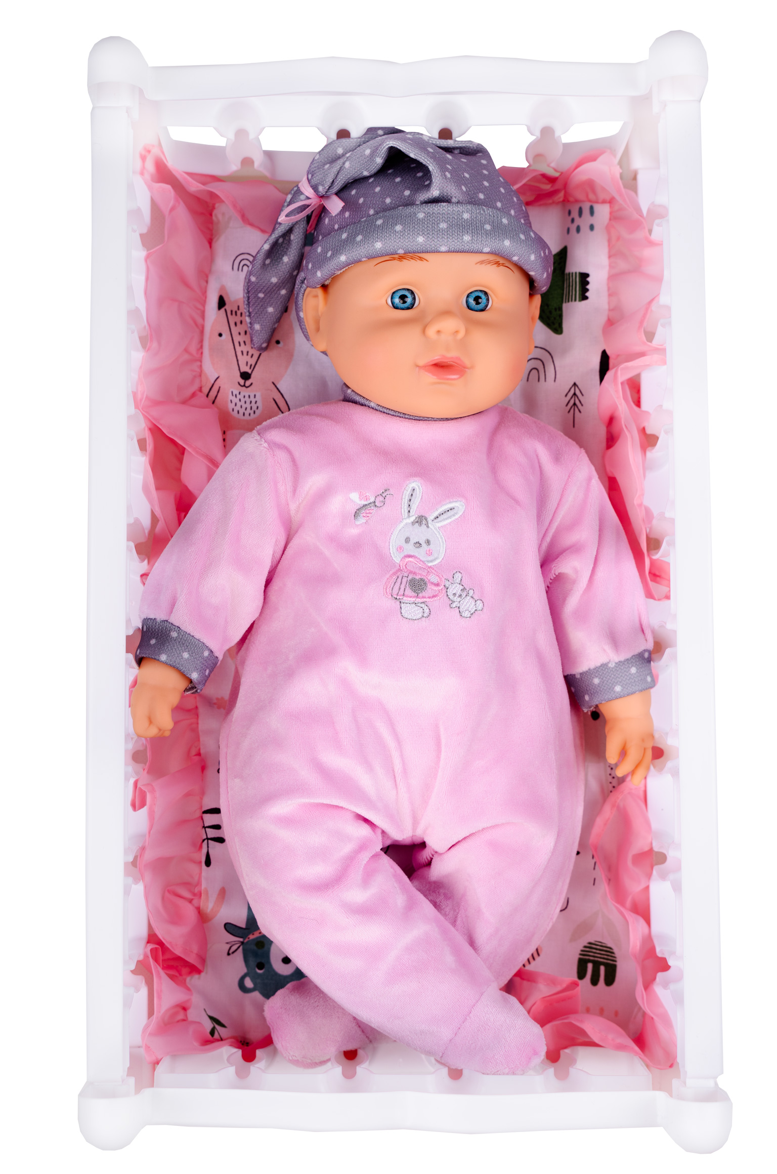 KOŁYSKA LALKA ŁÓŻECZKO Z BOBAS POŚCIEL ZESTAW Efekty brak