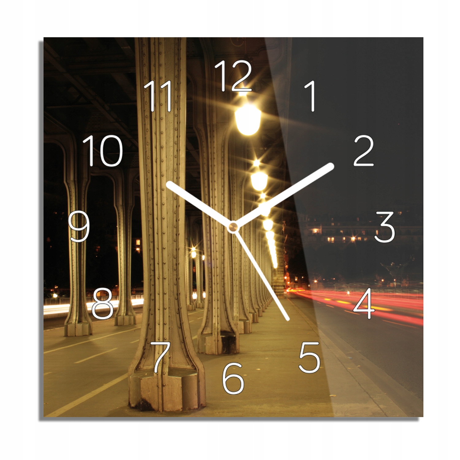 

Ulica lampy noc zegar szklany do sypialni 30x30