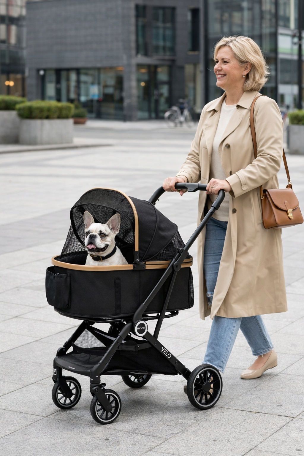 Kočárek pro psa kočku a přepravka do auta v jednom