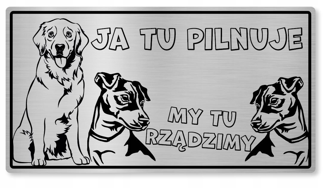 

Tabliczka uwaga pies śmieszna