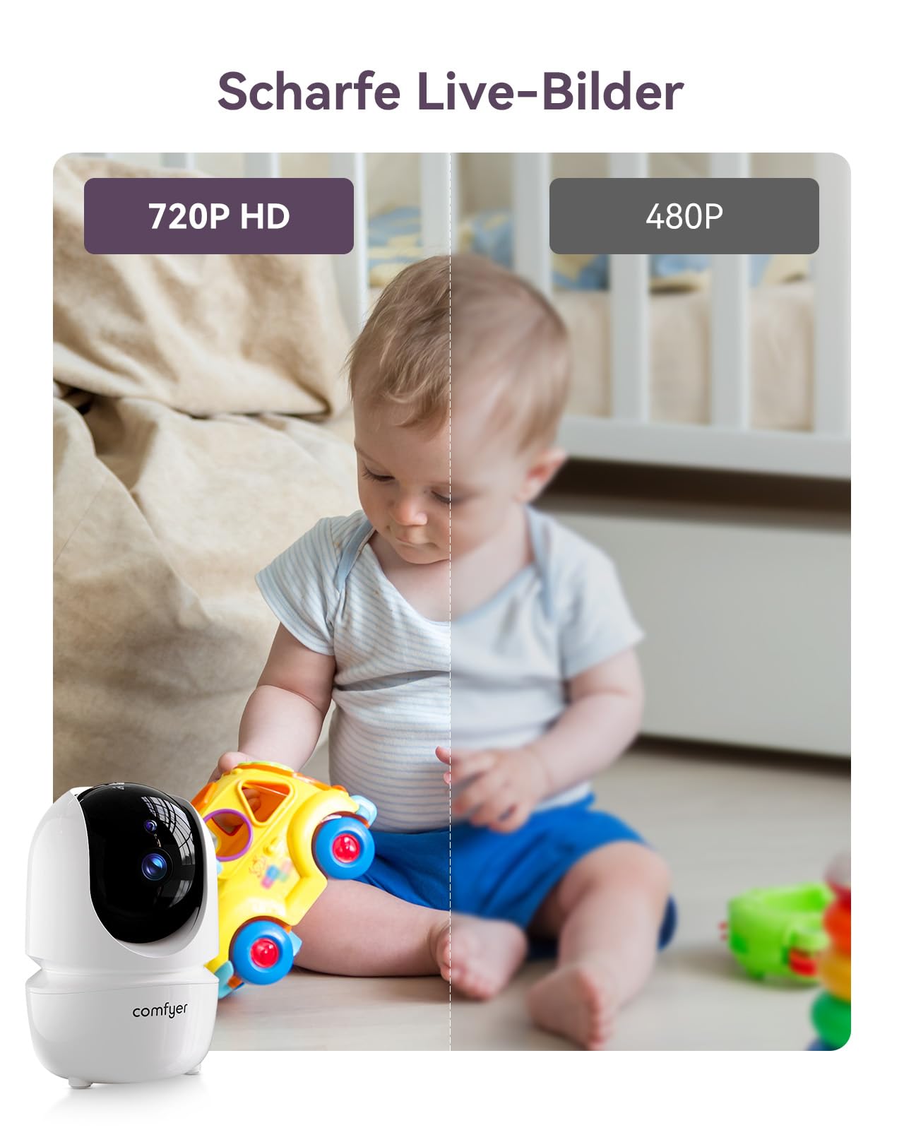 COMFYER Baby Monitor Kamera Vox Czujnik Temperatury Niania 1080P — miniatura 3