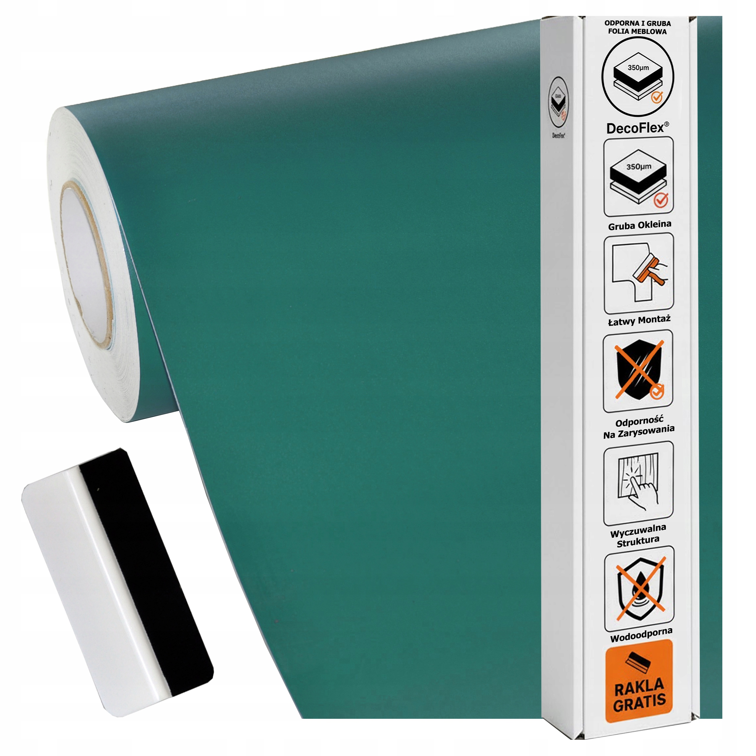 Nábytková dýha Samolepicí 60 x 500 cm Pracovní deska Dveře Silná struktura Zelená