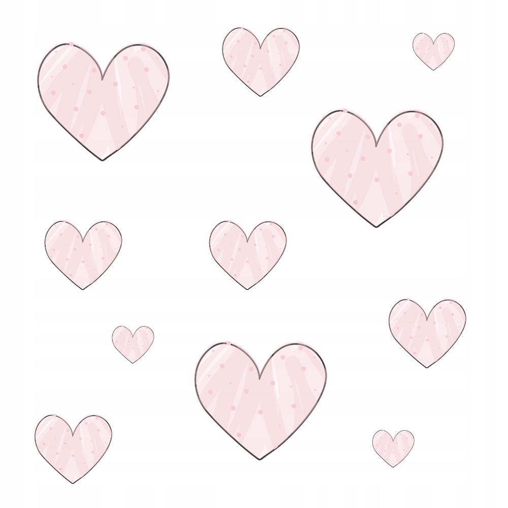 NAKLEJKI NA ŚCIANĘ ZESTAW SERDUSZKA SERCA RÓŻOWE