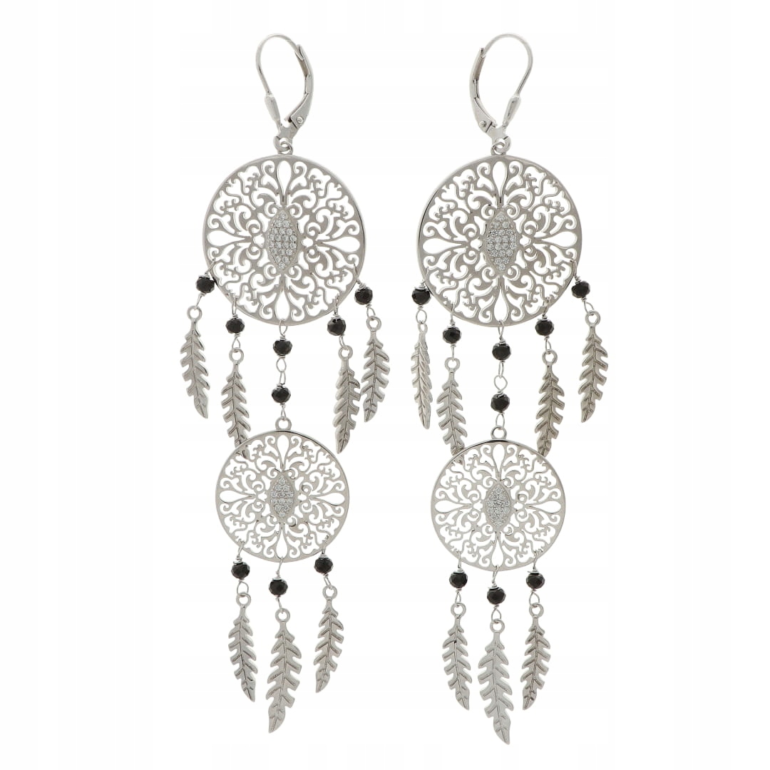 Efektní dlouhé náušnice lapač snů se zirkony