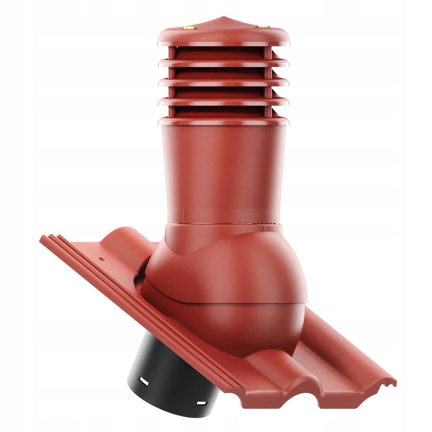 Větrací komín Smart fi150 střešní taška Braas Romańska Červená