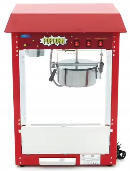 Maszyna do Popcornu Profesjonalna Czerwona 1375W 150g Maxima 09506005