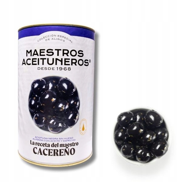 Levně Černé olivy v marinádě ve stylu Cacereñ o objemu 4250 ml M. Aceituneros
