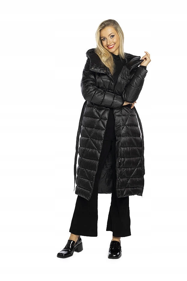 Pikovaný Kabát Pásek AG1-J9069 Černý XXL (44)