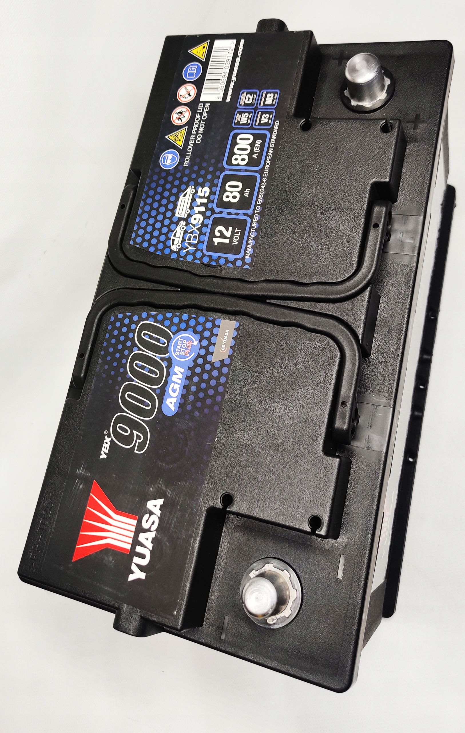 Yuasa YBX9115 12V 80Ah 800A AGM Start Stop Plus Battery 