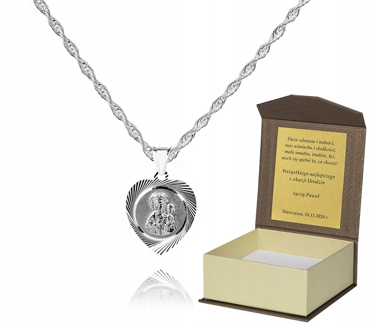 925 Stříbrný řetízek medailonek Dedikace 50 cm S1M10