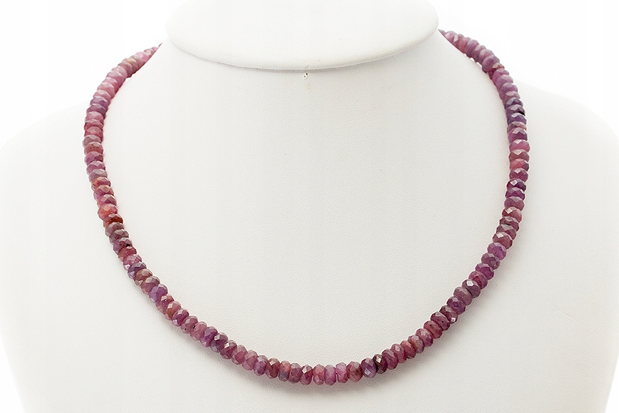 Náhrdelník Rubín fazetovaný Stříbro (GNK10)