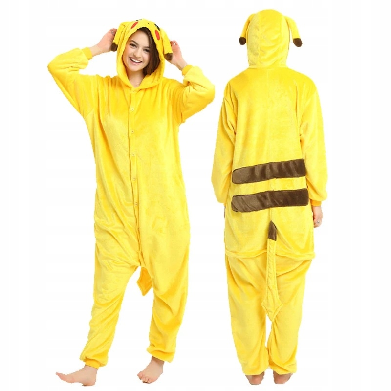 PIŻAMA PIKACHU ONESIE DRES KIGURUMI KOMBINEZON XL Rozmiar XL