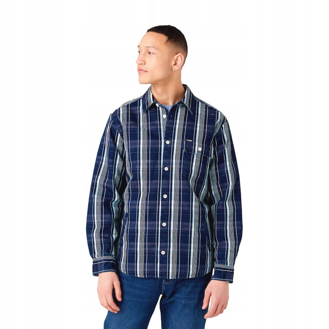 Pánská košile Wrangler Shacket MID Indigo W5G2CPX8E XXL