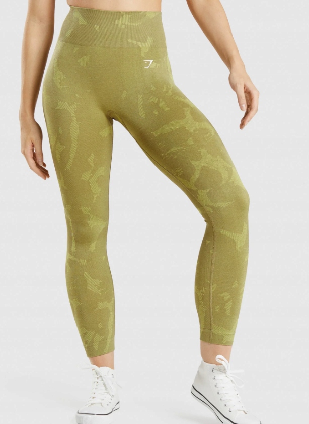 GYMSHARK LEGGINSY DAMSKIE DŁUGIE SPORTOWE ZIELONE XS 1Z5E2_G*