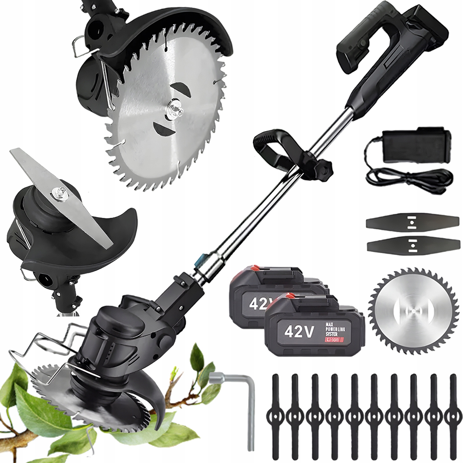 akumulátorová sekačka výkonná 150W 21V vyžínač na trávy hlava 2.6Ah 2Aku