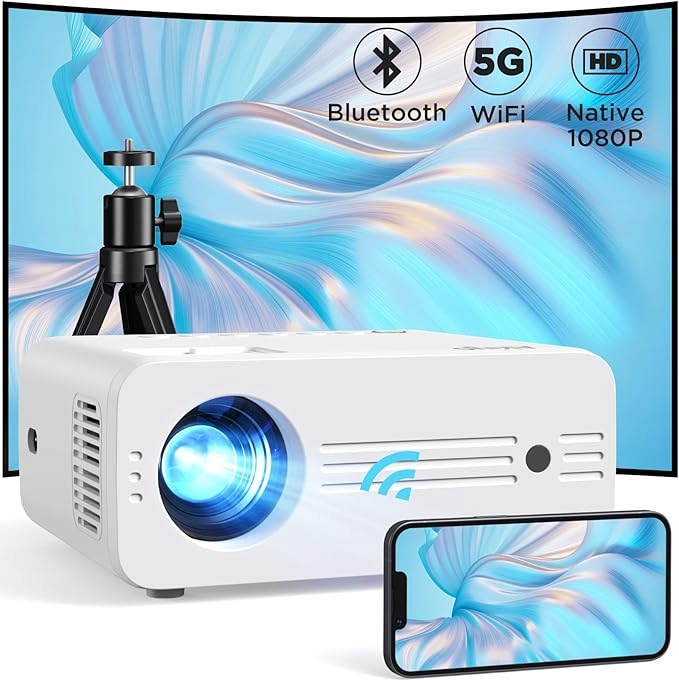 Akiyo Projektor Full Hd 1080P 2.4/ 5G Hz WiFi domáce kino Bluetooth projektor