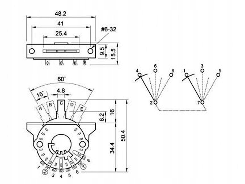 Przełącznik 5-pozycyjny VPARTS SW-205 (BK) Stan opakowania oryginalne