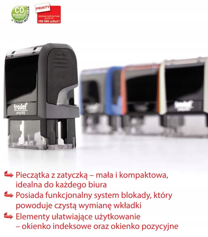 PIECZĄTKA TRODAT PRINTY 4914 CZERWONA + PROJEKT Rodzaj Automatyczna (samotuszująca)
