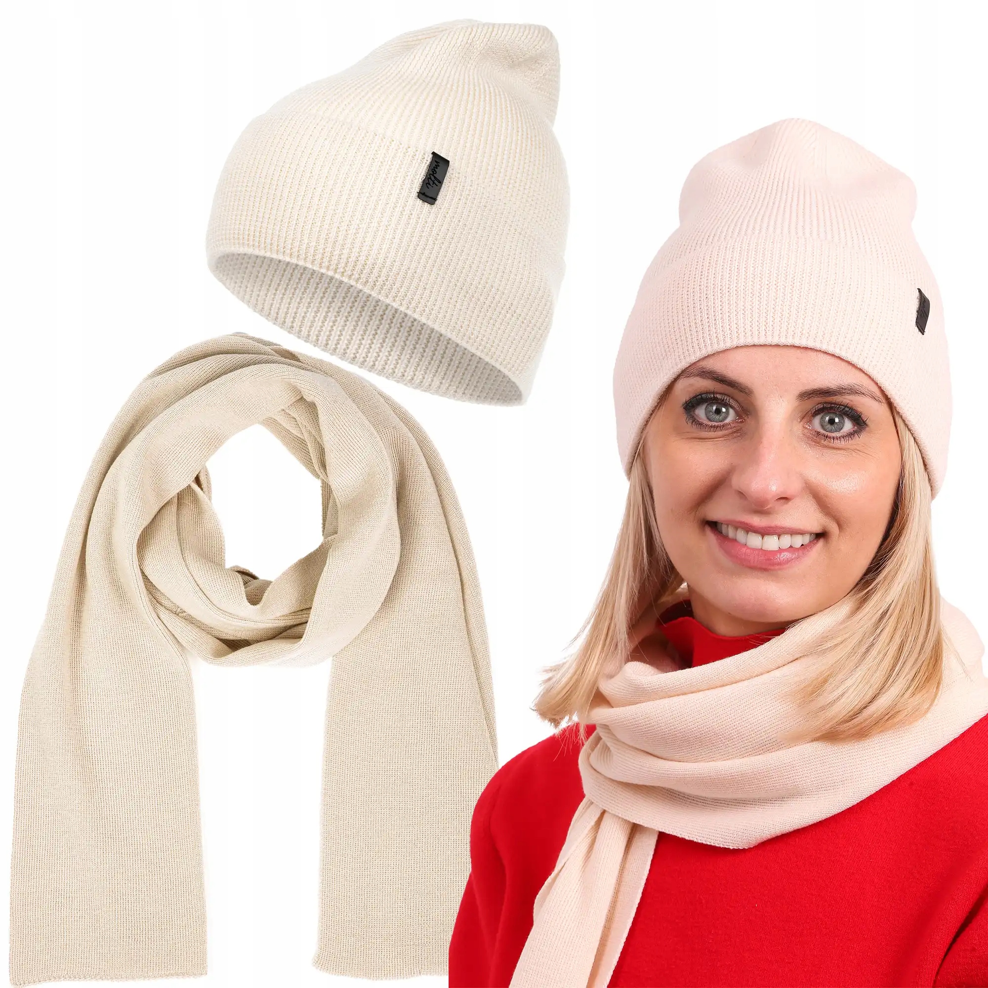 Teplý jarní komplet, dámská čepice šála, krásný dámský komplet, 100% Vlna